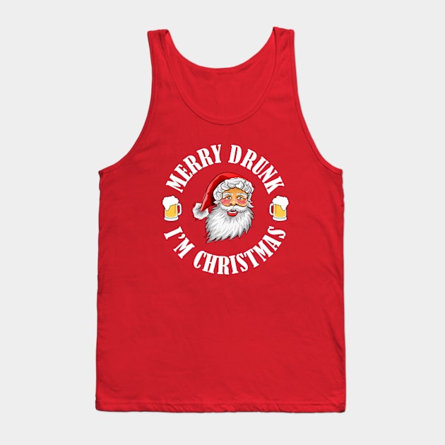 MERRY DRUNK I'M CHRISTMAS WV Tank Top by Bombastik